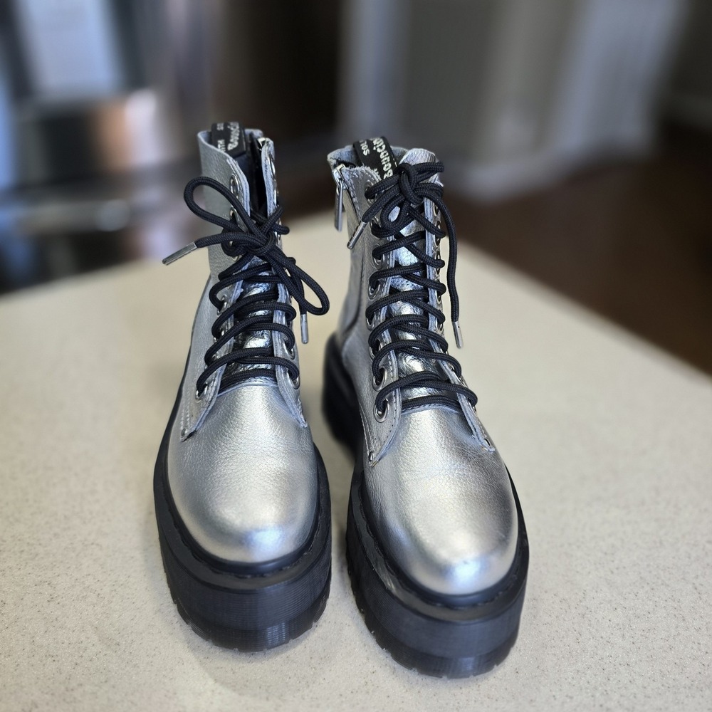 Dr Martens Jadon Max boots women Silver Metallic Size 5